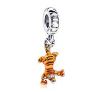 RMMY Charm Tiger Dangle Charm 925 Sterling Silver Pendant Dangle Beads for European Bracelets and Necklaces,Chriatmas Halloween Valentine's Day Birthday Jewelry Gifts for Women & Girls