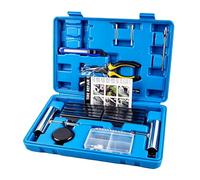 RMNKTHC Kit Repara Pinchazos Coche 68 Piezas para Auto, Moto, ATV, Jeep, Camión - Set de Kit Reparación Neumáticos con Mechones, Barrena, Aguja Insertadora, Asistencia en Pinchazos, Sellado