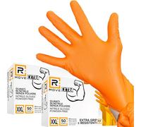 RMOVE 50+50 Guantes de nitrilo Diamond 8,5 gr. +140% de grosor frente a 3,5 gr Guantes antideslizantes, agarre en toda la palma para un agarre perfecto, guantes de trabajo antideslizantes (XXL (11),