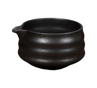 RMWHGDUL Bol de Cerámica, Bol para Mezclas, Taza de Té Verde Hecha a Mano, Bol para Matcha, para Té, Negro, Individual