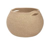 RMWHGDUL Cesta de Almacenamiento Tejida con Asa, Cesta Redonda para Plantas, Cesta Decorativa para Organizar Toallas, Juguetes Infantiles, Ropa, Hogar Y Oficin, Caqui, Individual