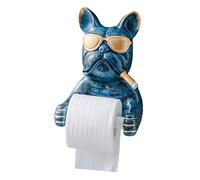 RMWHGDUL Porta Papel Higiénico Soporte de Animales Resina Organizador Mural para Perro Decorativo Autoadhesivo Adecuado para Hogar Oficina Sala de, Azul