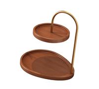 RMWHGDUL Soporte de Joyería de 2 Niveles, Expositor de Collares, Bandeja de Madera Estilo Rústico para Dulces, Y Frutas.