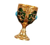 RMWHGDUL Vaso Medieval de Gobernador en Estilo Vintage, Decoración de Mesa Ceremonial, Recipiente para Beber, Verde Dorado, Individual