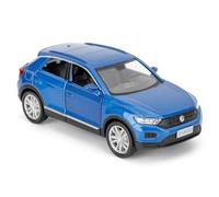RMZ City Volkswagen T-ROC SUV Modelo de coche, 1/36 Escala Fundición de Aleación de Zinc Juguete Coche para Niños, Tire hacia atrás Vehículos para Niños Niños Niños Niñas Regalo (Azul)