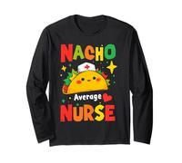 RN Mexican Funny Cinco de Mayo Nacho Average Nurse Manga Larga