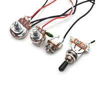 Rnés De Precableado Guitarra Arnés De Cableado Para Guitarra Eléctrica Con 3 Pastillas 1V1T A500K Push Pull Y B500K Big Pots Arnés De Cableado Para Guitarra Eléctrica(Chrome)