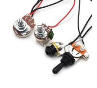 Rnés De Precableado Guitarra Arnés De Cableado Para Guitarra Eléctrica Con 3 Pastillas 1V1T A500K Push Pull Y B500K Big Pots Arnés De Cableado Para Guitarra Eléctrica(Black)