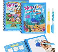 RNHDLY Libro Magico Agua 2 Copias Libro de Dibujo de Agua Mágica, Libro Infantil Pintar con Agua, Magic Water Drawing Book, Libro de Agua Pincel Magico para Niños Educación Dibujo Juguete