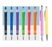Rnigra Bolígrafos de 1,0 mm, 8 colores, 8 unidades, bolígrafos personalizados, bolígrafo retráctil con punta de lápiz, negro Biros, bolígrafo para estudiantes, niños, adultos, escuela, oficina, hogar