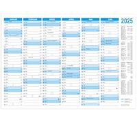 RNKVERLAG 2912/25 - Calendario de pizarra 2025 en formato DIN A4 horizontal, 25 calendarios con fechas de vacaciones y contador de semanas de cartón de 250 g/m²