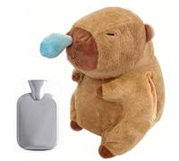 RNPKZ Bolsa de agua caliente para niños, bolsa de agua caliente Capybara con funda, bolsa de agua caliente de peluche de peluche, botella de agua caliente, recipiente interior extraíble, botellas de