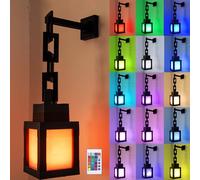 RNPKZ Pixelated Lantern Luz nocturna, 16 colores, luz nocturna de pared portátil con mando a distancia y función de atenuación, linterna de pixel, luz nocturna LED de pared, luz de ambiente