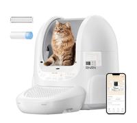 RNRN V1 Max Arenero para gatos autolimpiable, 70 l, caja de arena abierta autolimpiante, control de aplicaciones, protección inteligente de 360°, antiolor, gran caja de arena automática para varios