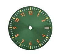 RNSZKIPJ Accesorios de esfera de 28,5 mm, calendario individual luminoso, color verde, adecuado para movimiento NH35/36/4R/7S, Letras naranjas y cara verde, 28.5mm