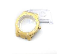 RNSZKIPJ Accesorios de reloj Caja de acero fino de 41 mm, caja octogonal para NH35/36 Sapphire Mirror Steel Belt Case, Amarillo brillante, talla única