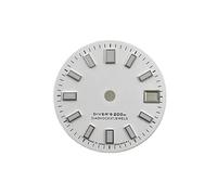 RNSZKIPJ Esfera de reloj luminosa verde de 28,5 mm, accesorios modificados para movimiento NH35A/4R35, Sin palabras, blanco, talla única