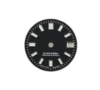 RNSZKIPJ Esfera de reloj luminosa verde de 28,5 mm, accesorios modificados para movimiento NH35A/4R35, Sin palabras, negro, talla única