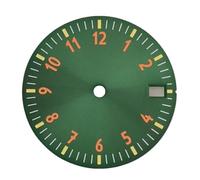 RNSZKIPJ Los accesorios de esfera son adecuados para movimiento NH35/36/4R/7S de 28,5 mm de diámetro, color verde, luminoso, calendario individual literal, Orangegreenface (patrón solar), talla única