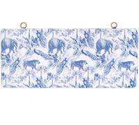 RNT by Really Nice Things Cabecero de terciopelo y espuma estampado safari azul y blanco