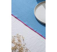 RNT by Really Nice Things Set de mesa mantel y servilletas 8 piezas 100% lino azúl y púrpura