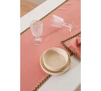 RNT by Really Nice Things Set de mesa mantel y servilletas 8 piezas 100% lino rosa y verde