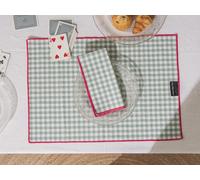 RNT by Really Nice Things Set de mesa mantel y servilletas 8 piezas algodón aguamarina y púrpura