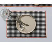 RNT by Really Nice Things Set de mesa mantel y servilletas 8 piezas algodón y pes negro y fluor