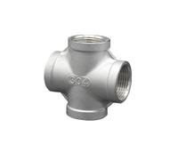 RNUMLIGH 1/4'' - 2'' Female Thread Equal Cross Type 304 Stainless Steel DN8 - DN50 Water Pipe Fitting Joint 4 Ways Connector (1/4")