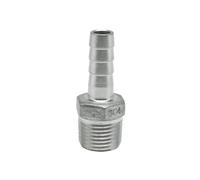 RNUMLIGH 1/8" 1/4" 3/8" 1/2" 3/4" 1" 2" NPT Male 6 8 10 12 13 14 15 16 19 20-52mm Hose Barb 304 Stainless Steel Pipe Fitting Connector (1L2 NPT -13MM_Straight Male)