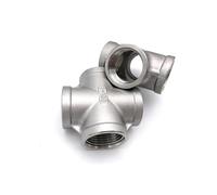 RNUMLIGH 1/8'' - 2'' Female Thread Equal Cross Type 316 Stainless Steel 316L Water Pipe Fitting Joint 4 Ways Connector (1/4")