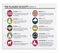 RNUMLIGH 10 Plagues of Egypt Poster Biblical Story of Exodus Educational Wall-Art for Sunday School Room Decor(Unframed,16x24inch(40x60cm))