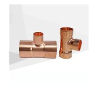 RNUMLIGH 19 22 28mm To 6.35 10 12.7 15 16mm ID 99.9% Copper End Feed Solder Reducing tee 3 Ways Plumbing Fitting For Air Condition (22mmx16mmx22mm)