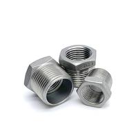 RNUMLIGH 1pc 1/8'' - 2'' Female Thread 304 Stainless Steel Reducing Bushing DN6 - DN50 Water Pipe Fitting SS304 Sleeve Joint Connector (DN25-DN15)
