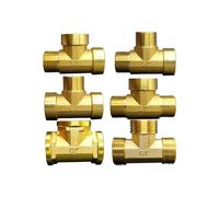 RNUMLIGH 1pc DN20 3/4" Female To Male 3 Way tee Type Brass Pipe Fitting Connector Coupling Adapter For Water Fuel Gas (M-M-M)