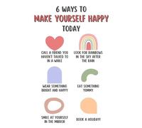 RNUMLIGH 6 Ways To Be Happy Poster Mental Health Awareness Wall-Art for Calming Corner Classroom Counseling Office Emotional Regulation(Framed,16x24inch(40x60cm))