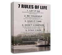 RNUMLIGH 7 Rules of Life Motivational Wall-Art Inspirational Poster for Office Classroom Decor Uplifting Quotes Affirmations(Framed,16x24inch(40x60cm))