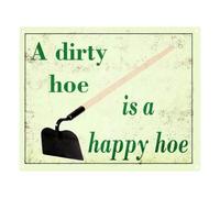 RNUMLIGH A Happy Gardener is A Dirty Metal Tin Sign Vintage Funny Garden Wall-Art for Shed Garage Cafe Pub 8 X 12 inch