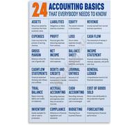 RNUMLIGH Accounting Basics Quick Reference Guide Educational Infographic Poster Finance Chart for Home Office Student Room(Unframed,12x18inch(30x45cm))