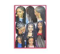 RNUMLIGH African Braiding Styles Educational Poster - Wall Chart for Hair Salon and Home Decor(Framed,16x24inch(40x60cm))
