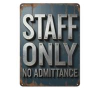RNUMLIGH Antique Style Staff Only Keep Out Metal Tin Sign 8x12 Inch Retro Warning Wall Decor For Garage Backstage Storage Closet 8 X 12 inch