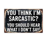 RNUMLIGH Are You Sarcastic Metal Tin Sign Humorous Vintage Wall Decor for Man Cave Bar Garage Home Office 8 X 12 inch
