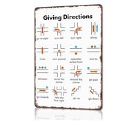 RNUMLIGH Asking and Giving Directions Tin Sign 8x12 Inch