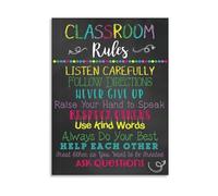 RNUMLIGH Behavior Management Chart Classroom Rules Poster for Teachers Preschool Kindergarten Daycare Back to School Supplies(Framed,12x18inch(30x45cm))