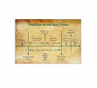 RNUMLIGH Biblical End Times Chart Poster, Timeline of Events from Revelation, Illustrated Education Wall-Art for or Home Decor(Framed,12x18inch(30x45cm))
