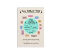 RNUMLIGH Boho Mindfulness Poster - I Can Control Affirmation, Mental Health Wall-Art for Calm Corner, Yoga Room, Home Office(Framed,08x12inch(20x30cm))