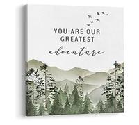 RNUMLIGH Boho Watercolor Forest Poster, Mountain Adventure Wall-Art for Nursery, Room and Bedroom(Framed,08x12inch(20x30cm))