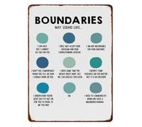 RNUMLIGH Boundaries Personal Limits Metal Sign Educational Visual Guide for Parent Child Family Communication Home Decor 8 X 12 inch