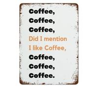 RNUMLIGH Caffeine Saying Metal Tin Sign Humorous Coffee Lover Wall-Art Bedroom Yard Garden 8 X 12 inch