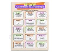 RNUMLIGH Calisthenics Workout Challenge Poster Two W odyweight Training Plan for Home Gym(Unframed,08x12inch(20x30cm))